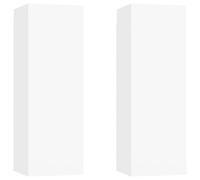 vidaXL Meubles TV 2 pcs Blanc 30,5x30x90 cm Bois d’ingénierie