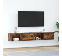 vidaXL Meubles TV 2 pcs chêne fumé 80x31x25,5 cm bois d'ingénierie