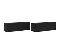 vidaXL Armoire TV 2 pcs Noir 100 x 30 x 30 cm Bois composite