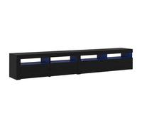 vidaXL Meubles TV 2 pcs avec lumières LED en chêne Noir et Bois d'ingénierie