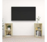 vidaXL Meubles TV 2 pcs Chêne sonoma 72x35x36,5 cm Bois d'ingénierie
