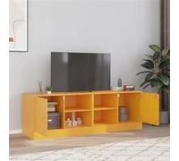 vidaXL Meubles TV 2 pcs jaune moutarde 67x39x44 cm acier, banc TV, meuble télé, meuble multimédia, buffet TV, meuble hifi, 841698 Jaune G