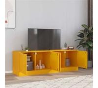 vidaXL Meuble TV 2 pièces Jaune moutarde 67x39x44 cm en acier