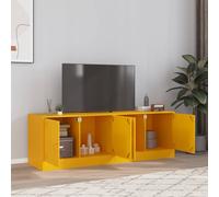 Vidaxl Meubles Tv 2 Pcs Jaune Moutarde 67x39x44 Cm Acier Jaune