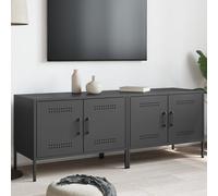 Meubles TV 2 pcs noir 68x39x50,5 cm acier, support TV, buffet TV, meuble multimédia, banc TV, armoire hifi, centre de 842935