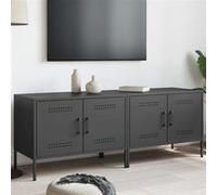 vidaXL Meubles TV 2 pcs noir 68x39x50,5 cm acier, support TV, buffet TV, meuble multimédia, banc TV, armoire hifi, centre de 842935 Noir G