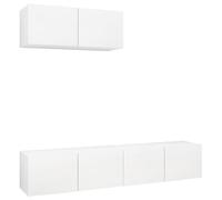 vidaXL Meubles TV 3 pièces Blanc Bois d'ingénierie