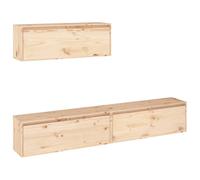 vidaXL Meubles TV 3 pcs, Bois massif de pin