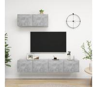 vidaXL Meubles TV 3 pcs Gris béton Bois d'ingénierie
