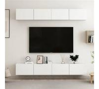 vidaXL Meubles TV 4 pcs Blanc 100x30x30 cm Bois d'ingénierie3074452 Blanc G