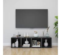 Vidaxl Meubles Tv 4 Pcs Gris Brillant 37x35x37 Cm Bois D’Ingénierie Gris