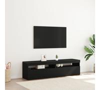 Vidaxl Meubles Tv Avec Éclairage Led 2 Pcs Chêne Noir 75x35x40 Cm Bois D'ingénierie Noir