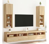 vidaXL Meubles TV avec Lumières LED 2 pcs, Armoires de Télévision Murales, Meubles Télé avec Rangement Salon Salle de 837020