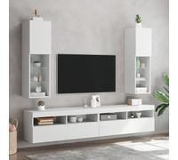 vidaXL Meubles TV avec lumières LED 2 pcs blanc 30,5x30x102 cm