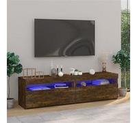 Meubles TV avec lumières LED 2 pcs Chêne fumé 75x35x40 cm815124