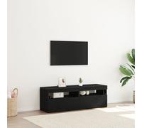 Vidaxl Meubles Tv Avec Lumières Led 2 Pcs Chêne Noir 60x35x40 Cm Bois D'ingénierie Noir