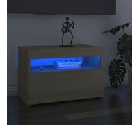 Meuble TV avec Lumières LED Armoire de Télévision Salon Gris Béton vidaXL
