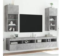 vidaXL Meubles TV avec lumières LED 2 pcs gris béton 40,5x30x90 cm 837050