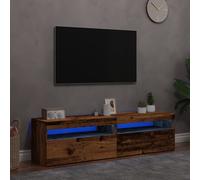Meuble TV avec Lumières LED Armoire de Télévision Salon Gris Béton vidaXL