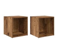 vidaXL Meubles TV Modernes en Marron, 4 pièces en Bois reconstitué. Dimensions : 37 x 35 cm. Idéal pour Le Salon, à Utiliser en intérieur. Un Peu d'assemblage nécessaire, Mieux avec Un Tournevis et u