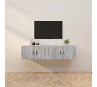 vidaXL Meubles TV Muraux 2 pcs, Armoires de Télévision avec Porte, Armoires Suspendues, Meubles de Rangement Salon Salle de Séjour, Moderne, Sonoma Gris 3188356 Gris G