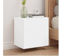 vidaXL Meuble TV mural 2 pcs – Flottant avec compartiment – Blanc bois d'ingénierie