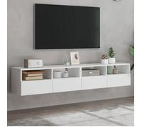 vidaXL Meubles TV muraux 2 pcs 80x30x30 cm bois d'ingénierie Blanc