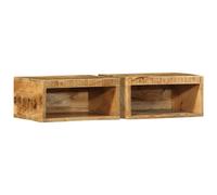 Vidaxl Meubles Tv Muraux 2 Pcs Bois De Manguier Massif Brut Marron