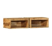 Vidaxl Meubles Tv Muraux 2 Pcs Bois De Manguier Massif Brut Marron