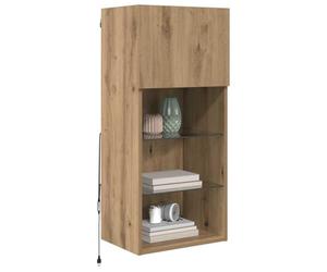 vidaXL Meubles TV muraux 2 pcs Chêne Artisanal 40,5 x 30 x 90 cm, Salon, unités de Rangement Modernes, étagères murales, Meuble LED Multicolore, Solutions pour Votre Centre de Divertissement