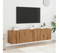 vidaXL Meubles TV muraux 2 pcs chêne Artisanal 80x30x41 cm, Support TV, Armoire média, Console TV, Meuble HiFi, Centre de Divertissement, Armoire TV
