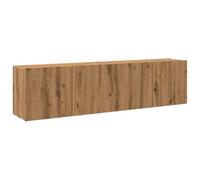 vidaXL Meubles TV muraux 2 pcs chêne Artisanal 80x30x41 cm, Support TV, Armoire média, Console TV, Meuble HiFi, Centre de Divertissement, Armoire TV