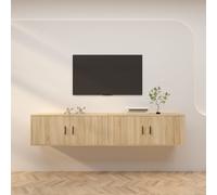 Vidaxl Meubles Tv Muraux 2 Pcs Chêne Sonoma 100x34,5x40 Cm Multicolore