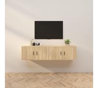 Vidaxl Meubles Tv Muraux 2 Pcs Chêne Sonoma 80x34,5x40 Cm Multicolore