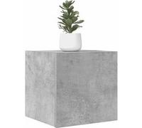 Meuble Tv Mural 30,5 X 30 X 30 Cm, Bois Contreplaqué Gris Béton, Design Moderne Gris