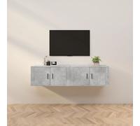 vidaXL Meubles TV muraux 2 pcs gris béton 80x34,5x40 cm