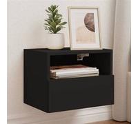 vidaXL Meubles TV muraux 2 pièces Bois d'ingénierie Noir 40 x 30 x 30 cm