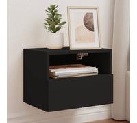 Vidaxl Meubles Tv Muraux 2 Pcs Noir 40x30x30 Cm Bois D'ingénierie Marron