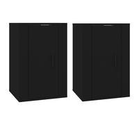 Vidaxl Meubles Tv Muraux 2 Pcs Noir 40x34,5x60 Cm Multicolore
