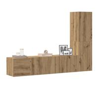 vidaXL Meuble TV mural 3 pièces chêne artisanal en bois d'ingénierie