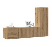 vidaXL Meubles TV muraux 3 pcs banc TV chêne artisanal bois d'ingénierie Marron G
