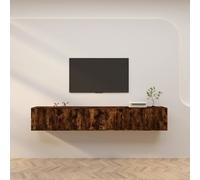 Vidaxl Meubles Tv Muraux 3 Pcs Chêne Fumé 80x34,5x40 Cm Multicolore