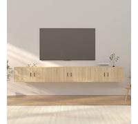 Vidaxl Meubles Tv Muraux 3 Pcs Chêne Sonoma 100x34,5x40 Cm Multicolore