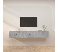 Vidaxl Meubles Tv Muraux 3 Pcs Gris Béton 80x34,5x40 Cm Multicolore
