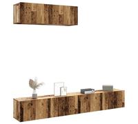 Vidaxl Meubles Tv Muraux 3 Pcs Vieux Bois 100x30x30 Cm Bois Ingénierie Marron