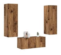 vidaXL Meubles TV muraux 3 pcs vieux bois bois d'ingénierie