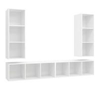 vidaXL Meubles TV muraux 4 pcs Blanc Aggloméré