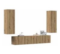 vidaXL Meubles TV muraux 4 pcs chêne Artisanal Bois d'ingénierie, Banc TV, Meuble HiFi, Centre de Divertissement, Buffet TV, Meuble multimédia