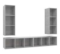 Vidaxl Meubles Tv Muraux 4 Pcs Gris Béton Aggloméré Gris