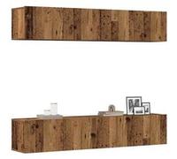 vidaXL Meubles TV muraux 4 pcs Vieux Bois Bois d'ingénierie, Banc TV, Meuble HiFi, Centre de Divertissement, Buffet TV, Meuble multimédia, Console TV